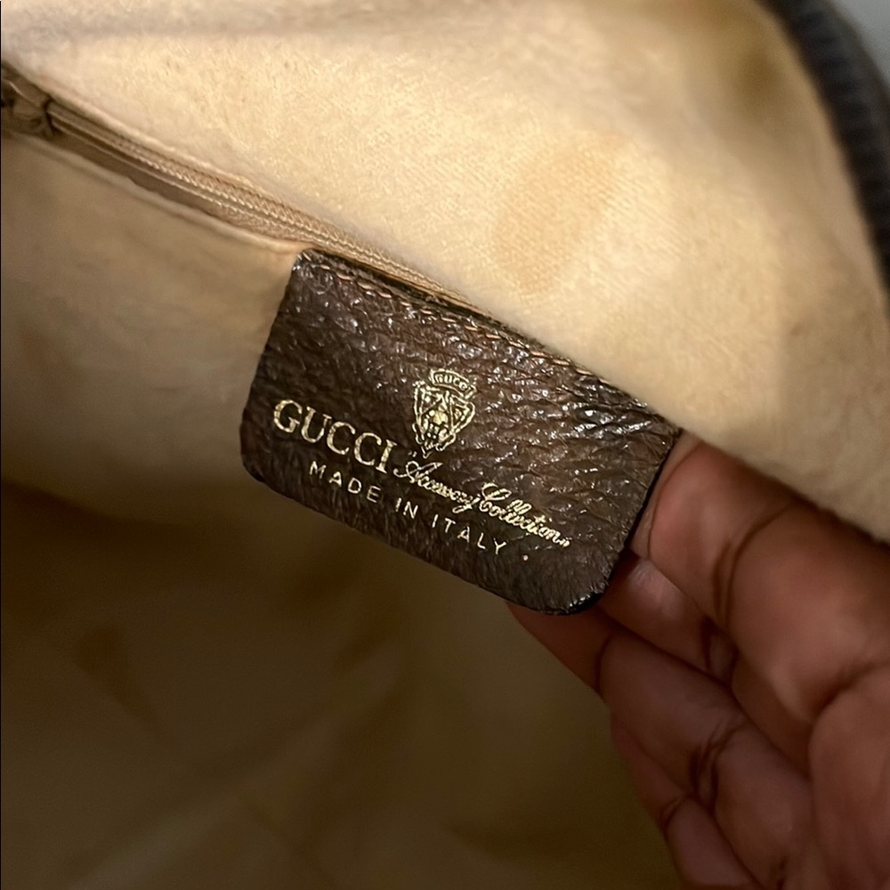 Gucci Brown and Tan Satchel with Iconic GG Monogram - Picture 3 of 3